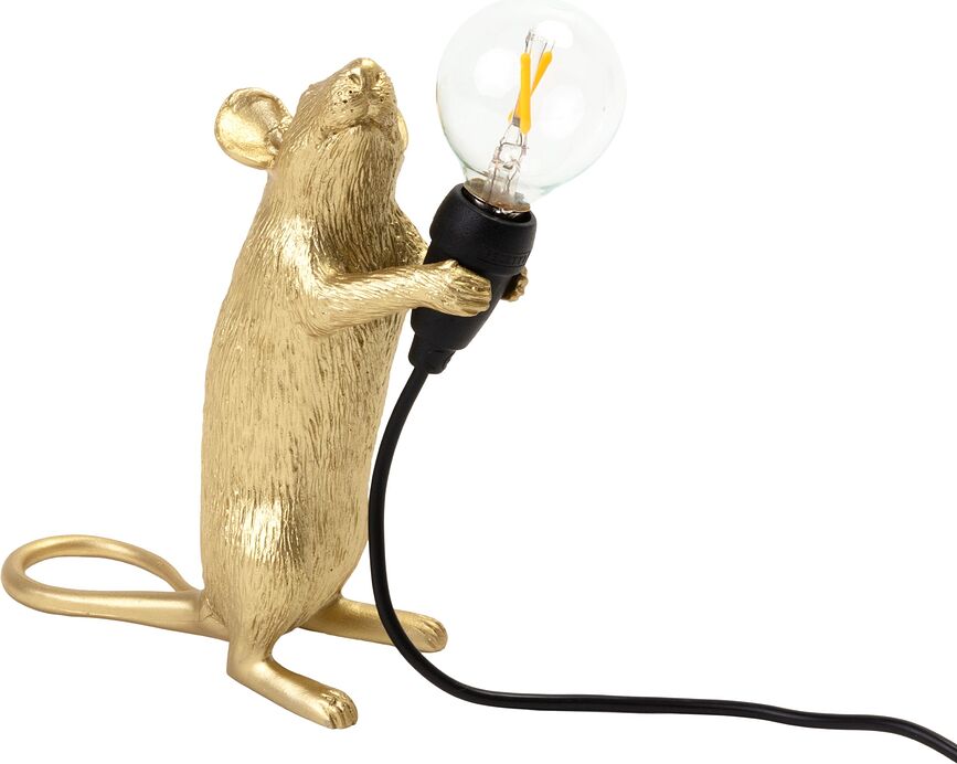 Mouse Svetilka ležeča, z USB vtičnico, zlata