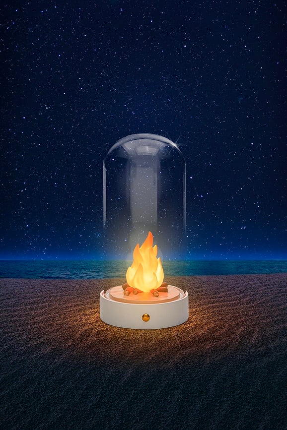 My Little Bonfire Lampa dekorativna bežična bijela