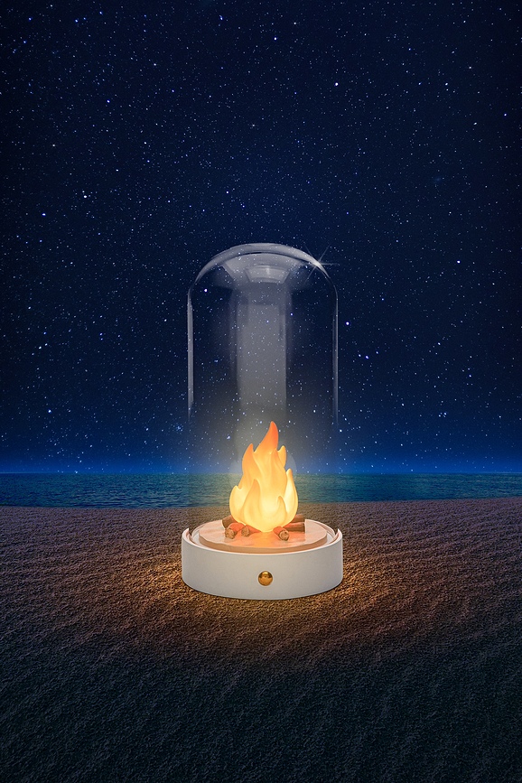 My Little Bonfire Lampe Décorative sans fil, blanche