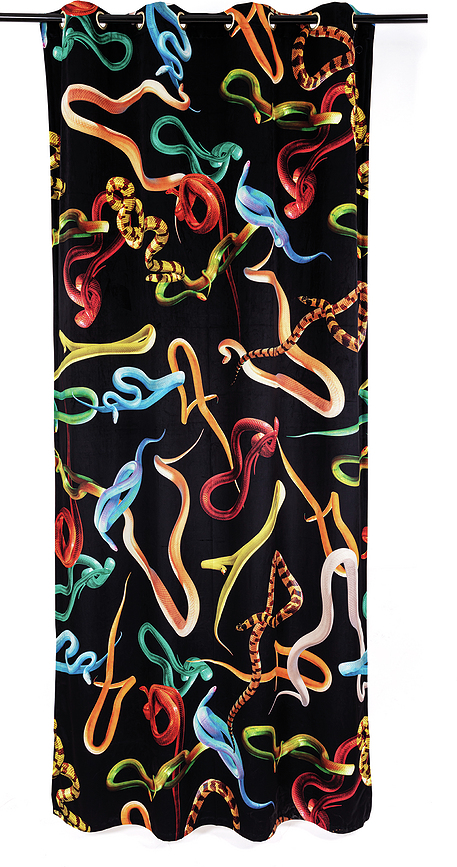 Perdea pentru sufragerie Toiletpaper Snakes Black