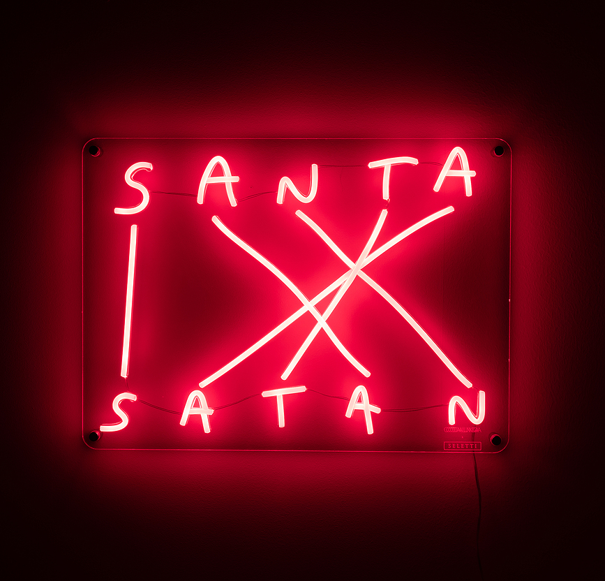Santa Satan LED seinakaunistus