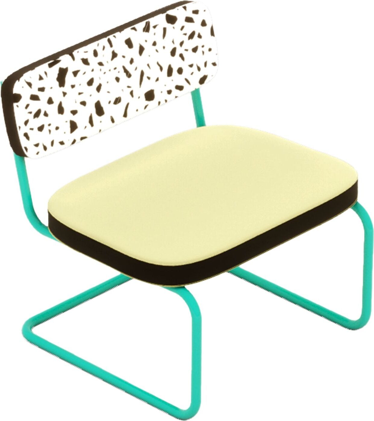 Seletti Superlounge Chair Stuhl terrazzo mit grünem Rahmen