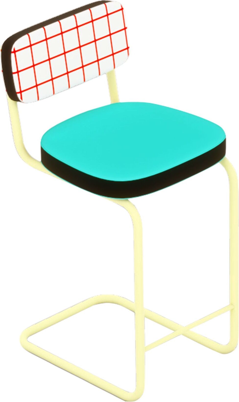 Seletti Superstool Hocker kariert rot mit beigem Rahmen