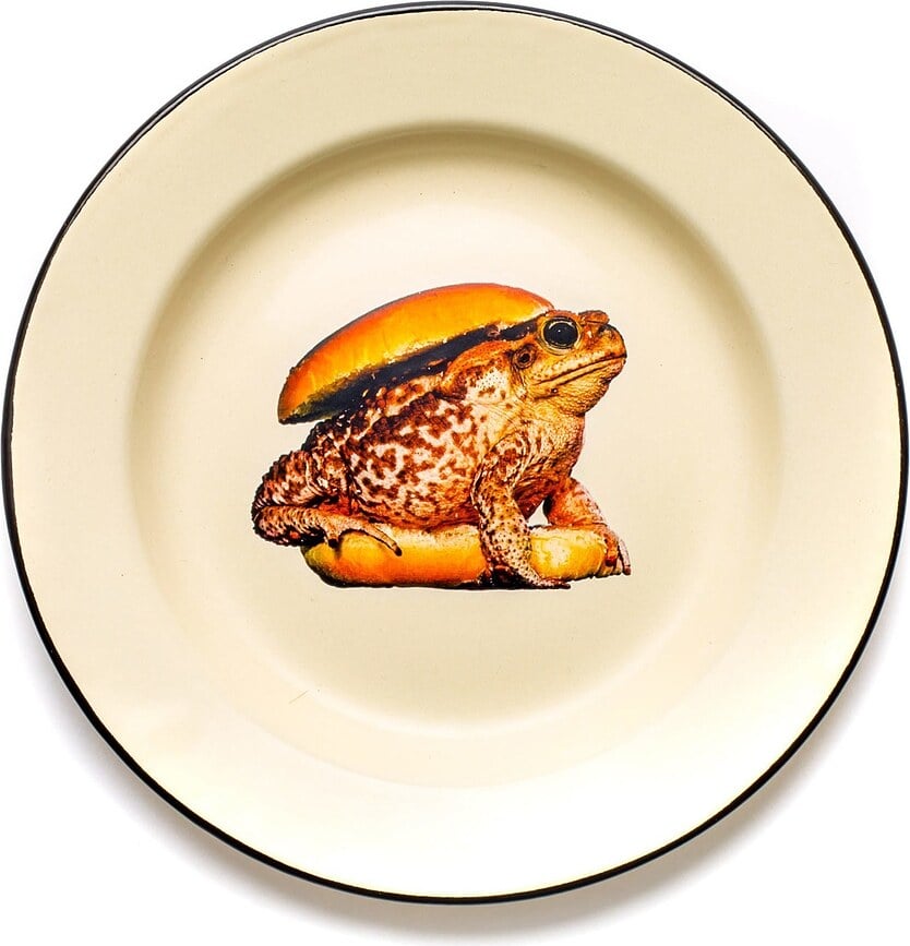 Seletti Wears Toiletpaper Assiette émaillée, motif Grenouille