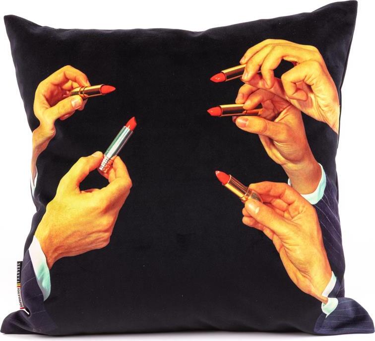 Seletti Wears Toiletpaper Black Lipstick Kissen