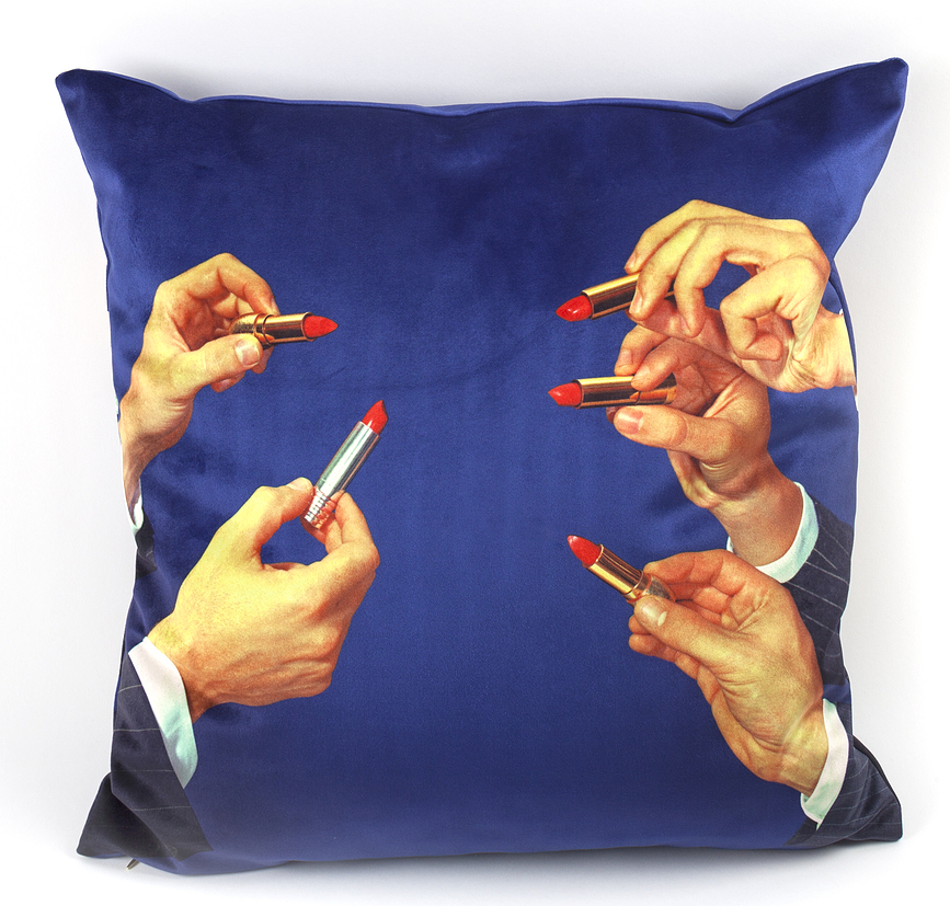 Seletti Wears Toiletpaper Coussin, motif rouges à lèvres