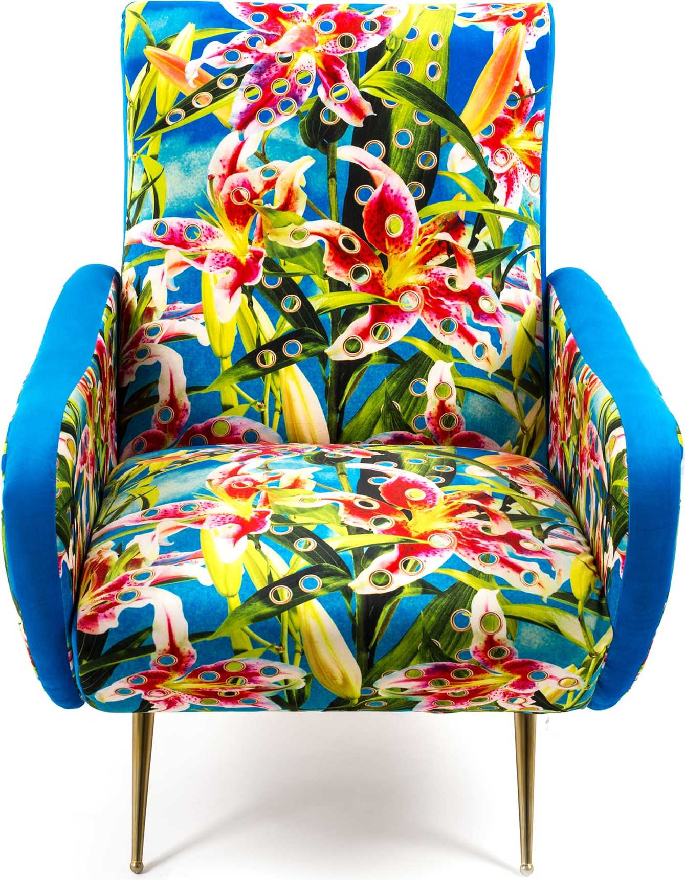 Seletti Wears Toiletpaper Flowers Sessel mit hoher Rückenlehne