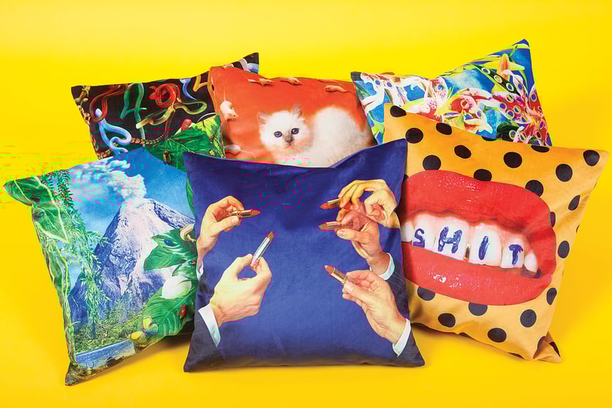 Seletti Wears Toiletpaper Housse de Coussin, motif Serpents