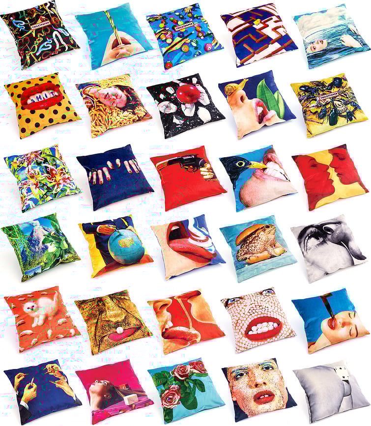 Seletti Wears Toiletpaper Housse de Coussin, motif Serpents