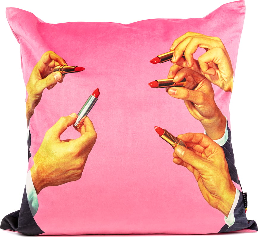 Seletti Wears Toiletpaper Jastuk PE Lipsticks ružičasti