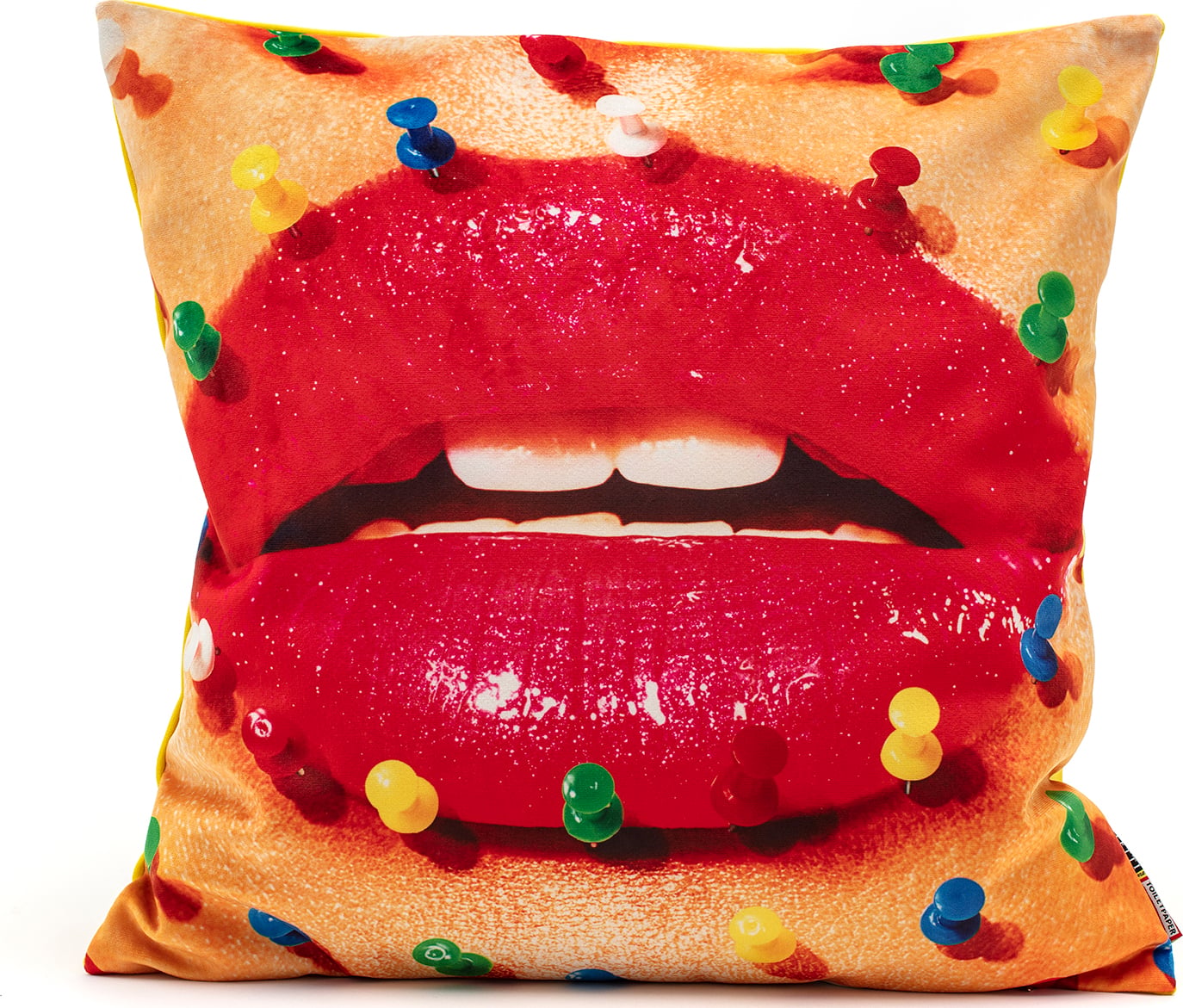 Seletti Wears Toiletpaper Mouth With Pins Kissen