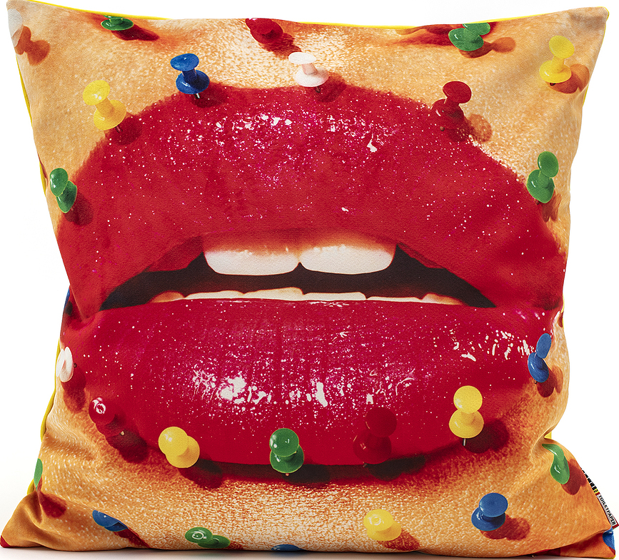 Seletti Wears Toiletpaper PE Blazina, motiv Usta z žebljički