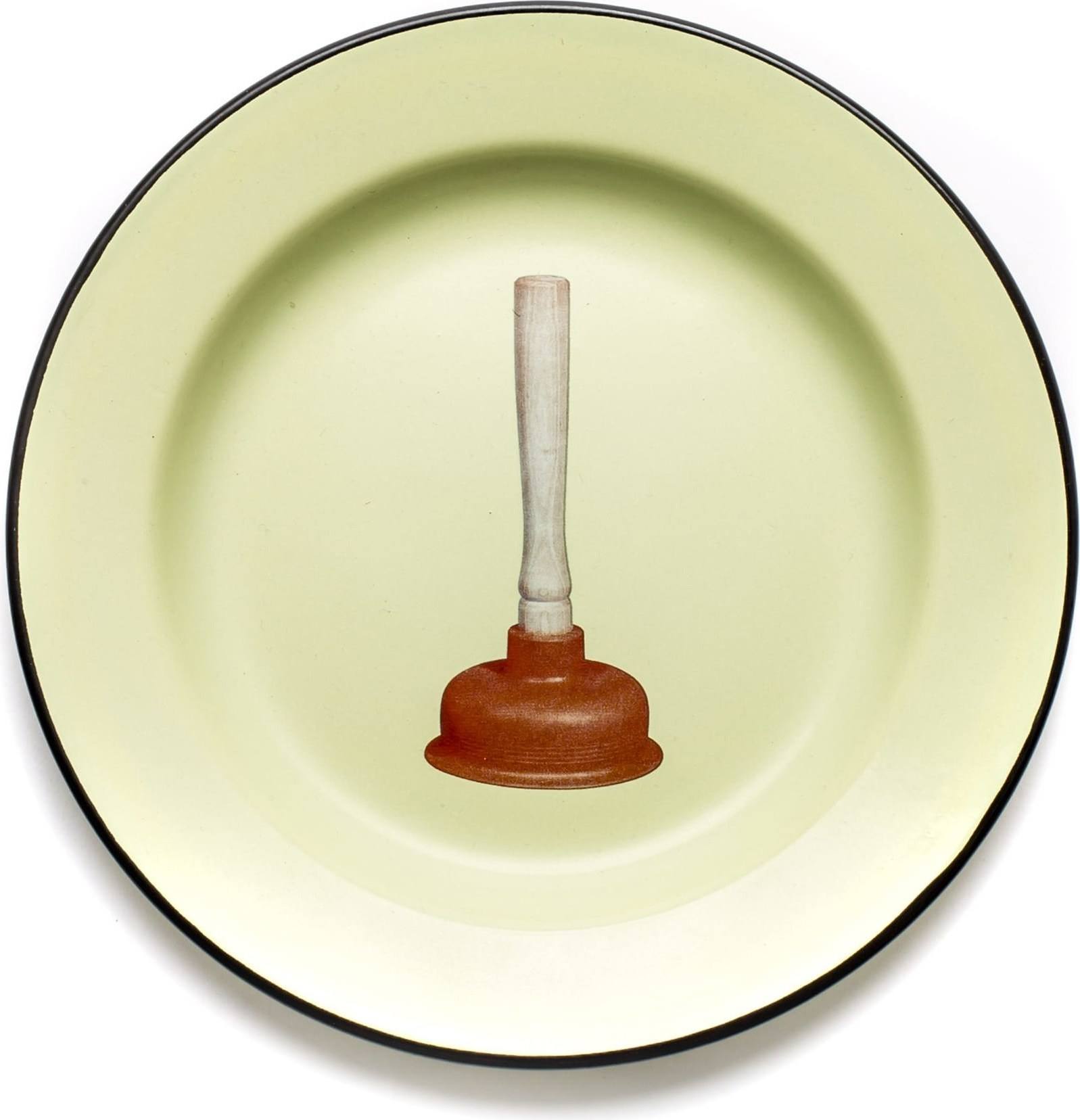 Essteller Seletti Wears Toiletpaper Plunger Teller Emailliert