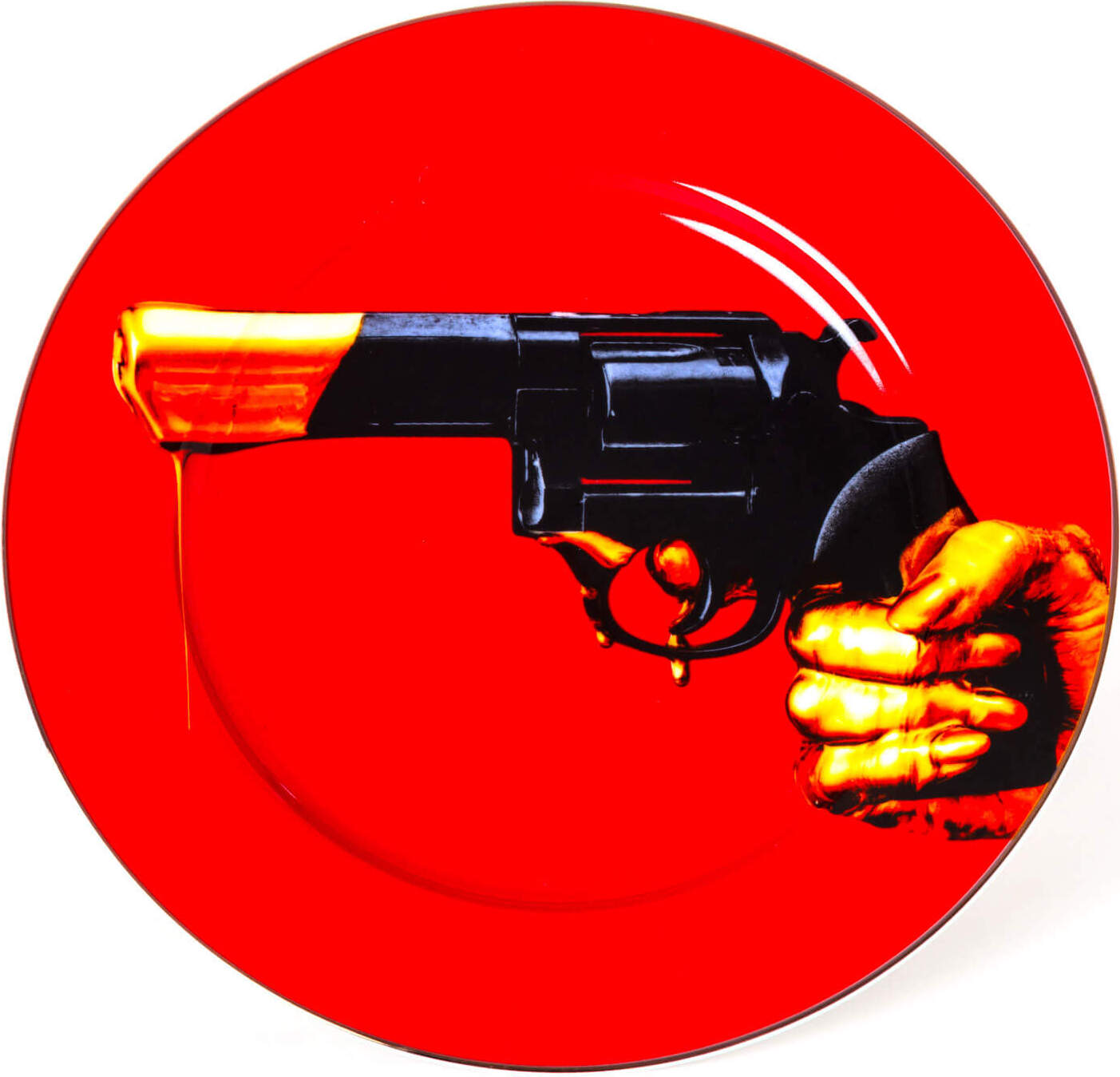 Seletti Wears Toiletpaper Revolver Teller mit goldfarbenem Rand