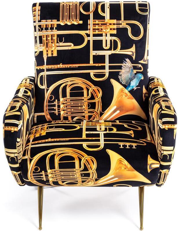 Seletti Wears Toiletpaper Trumpets Sessel mit hoher Rückenlehne