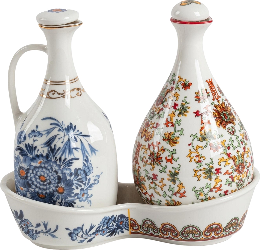 Set de Dosificadores Hybrid Thelme, para aceite y vinagre, con base, Set de 3 piezas