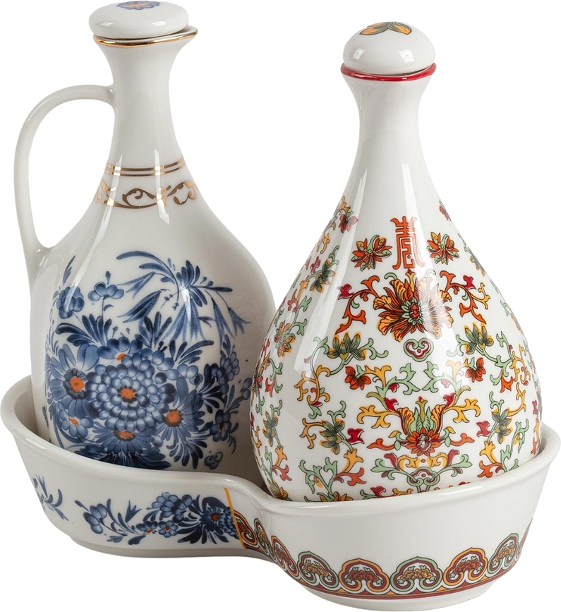 Set de Dosificadores Hybrid Thelme, para aceite y vinagre, con base, Set de 3 piezas