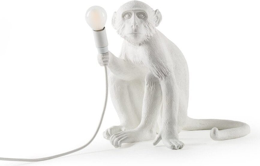 Stalo lempa Monkey sėdinti baltos spalvos