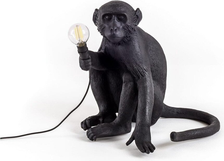 Stolná lampa Monkey sediaca čierna