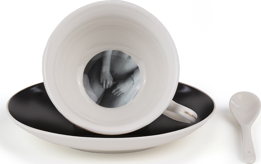 Taza de Té Lady Tarin Stripes, con platillo y cuchara