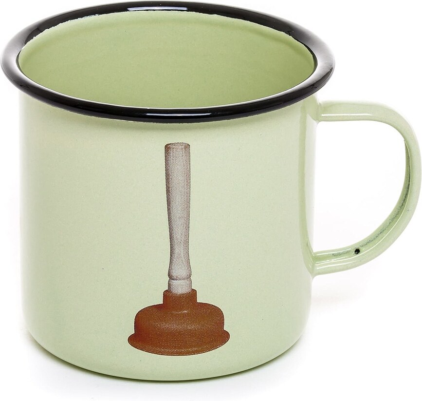 Taza esmaltada Seletti Wears Toiletpaper, diseño Desatascador
