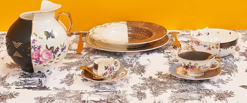 Taza de café Hybrid New Era Djenne, con platillo