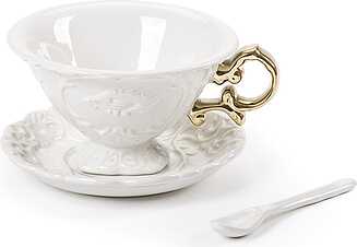 Tējas tasīte I-Wares Gold ar apakštasīti un karoti