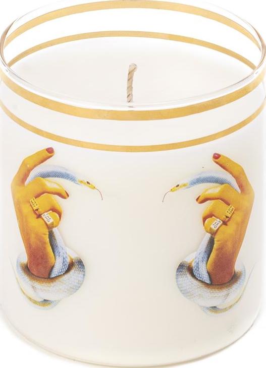 Toiletpaper Hands With Snakes Kerze aus Glas