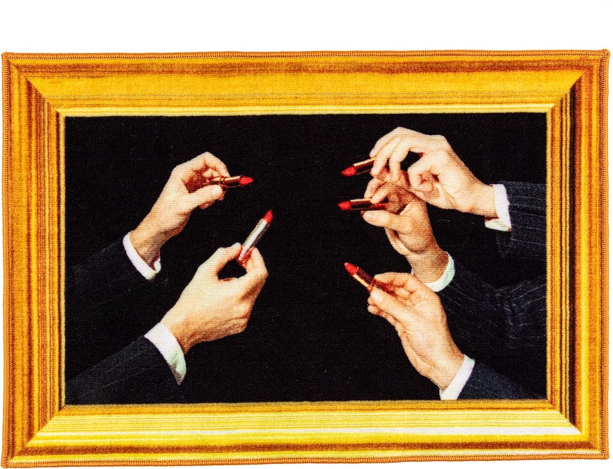 Toiletpaper Lipstick Black Χαλάκι Μπάνιου ορθογώνιο, 60 x 90 cm, μαύρο