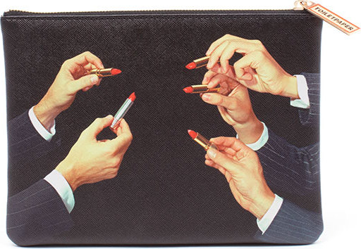 Toiletpaper Lipsticks Black Unterarmtasche 21 x 15,5 cm