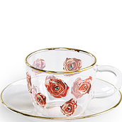Toiletpaper Roses Cup with a saucer