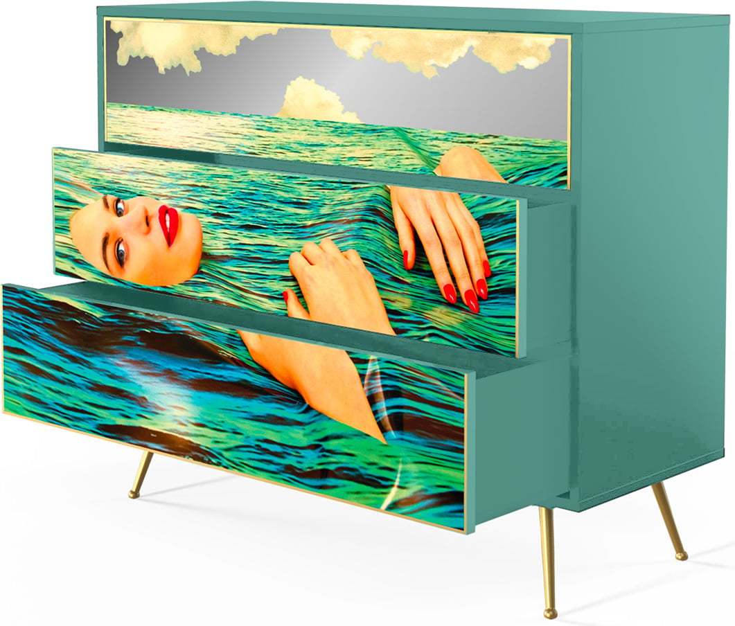 Toiletpaper Seagirl Schrank mit 3 Schubladen
