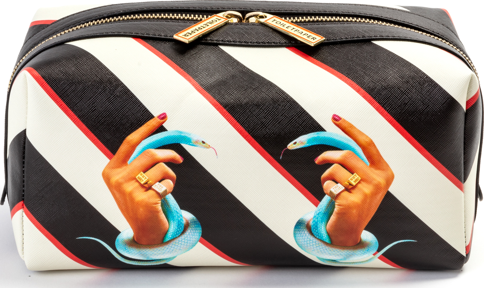 Toiletpaper Stripes Hands With Snakes Kosmetiktasche 12,5 x 25,5 cm
