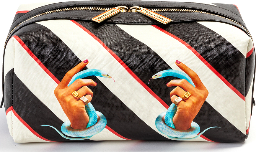 Toiletpaper Trousse de Toilette, motif Stripes Hands With Snakes, 12,5 x 25,5 cm