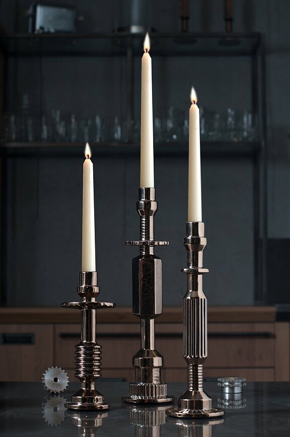 Transmission Svečnik metaliziran, 26 cm