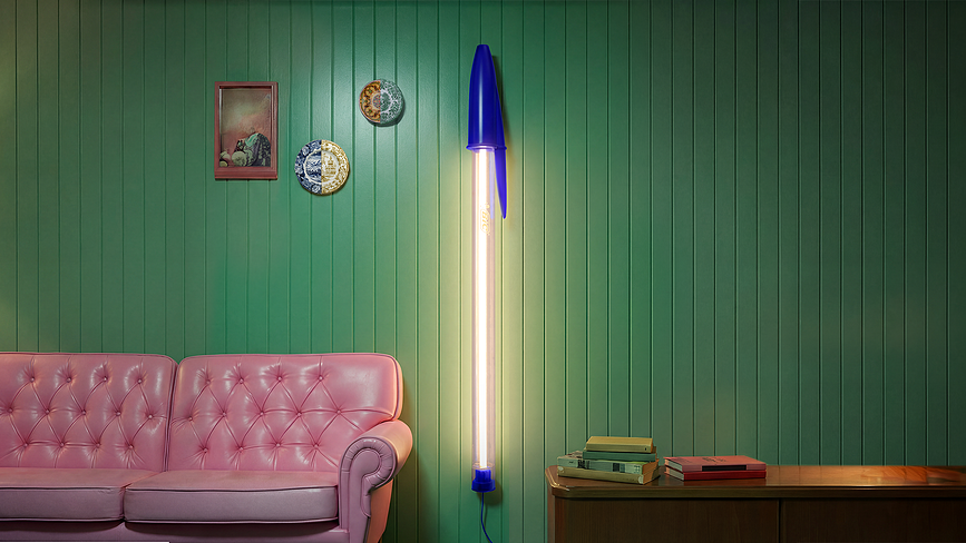 Viseča ali stenska svetilka BIC LED 173 cm, modra