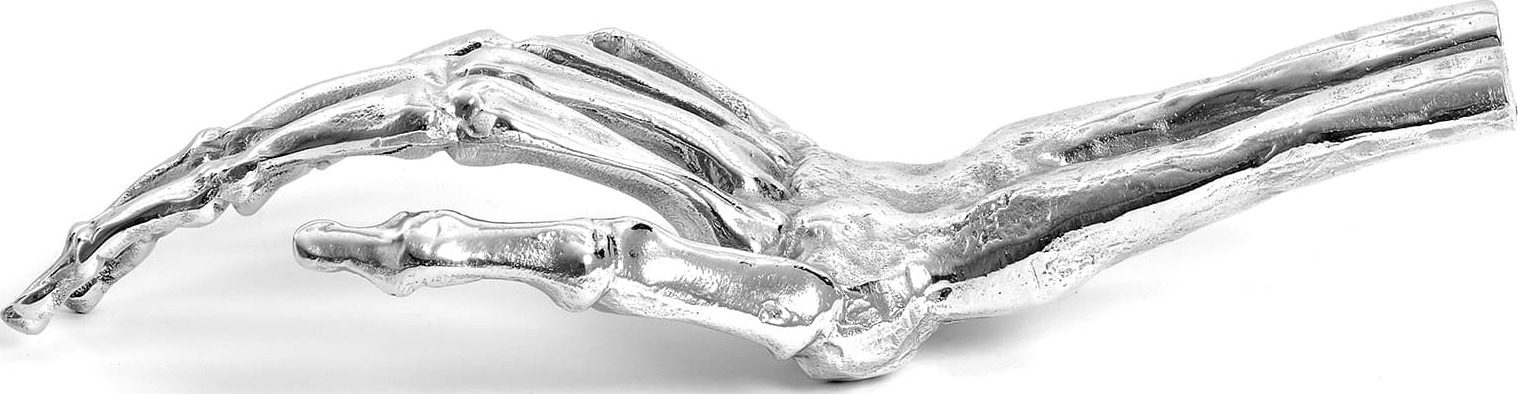 Wunderkammer Dekoration skeleton hand silberfarben