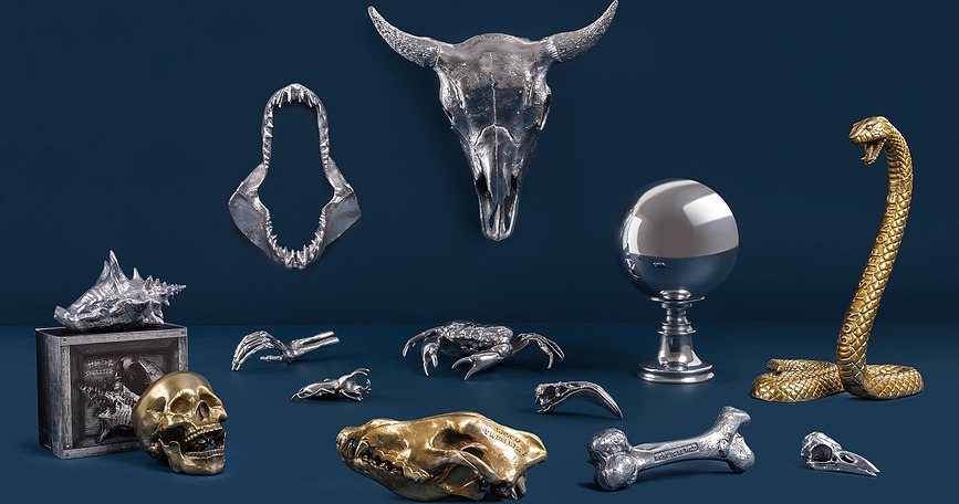 Wunderkammer Διακοσμητικό Bone, ασημί