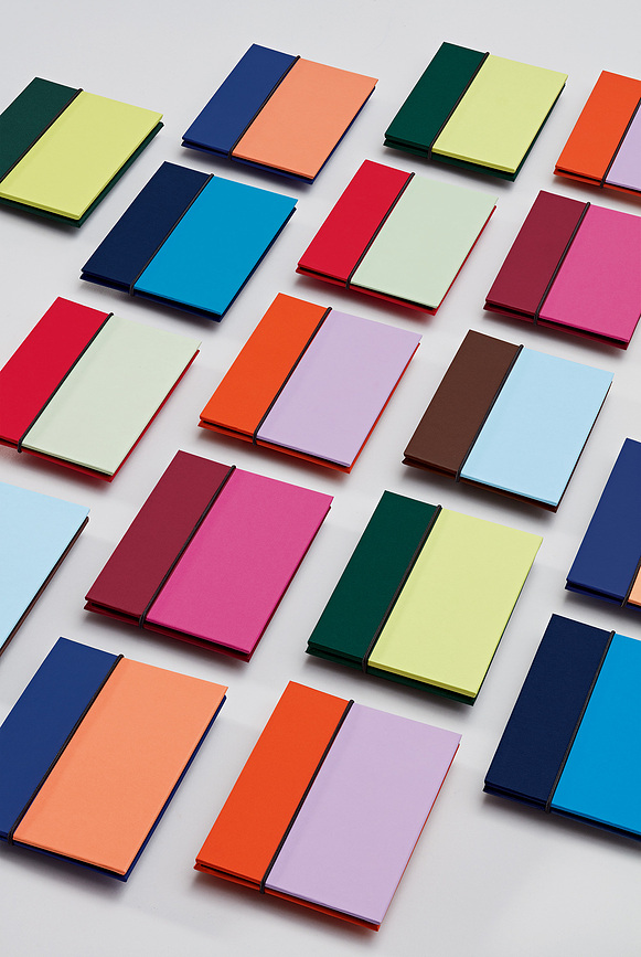 Álbum de fotos tipo Leporello Cutting Edge, marrón-azul