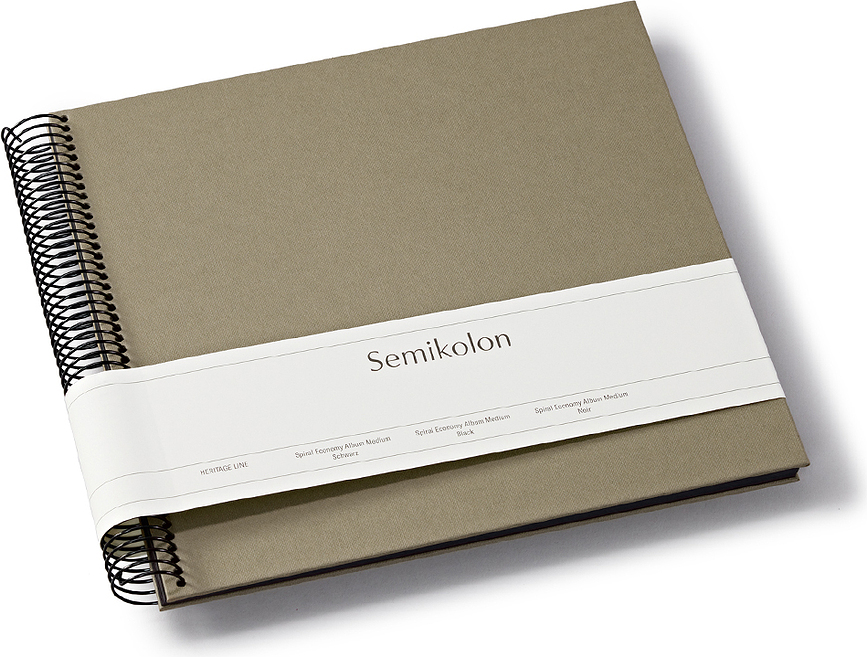 Álbum de fotos Uni Economy, mediano, marrón grisáceo, con hojas negras