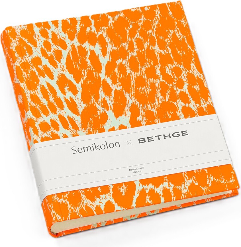 Bethge x Semikolon Leopard Fotoalbum 21,6 x 25,5 cm, orange
