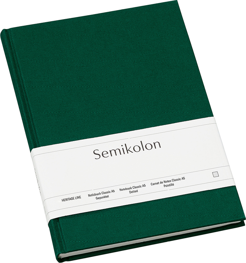 Блокнот у крапку Uni Classic A5, темно-зелений