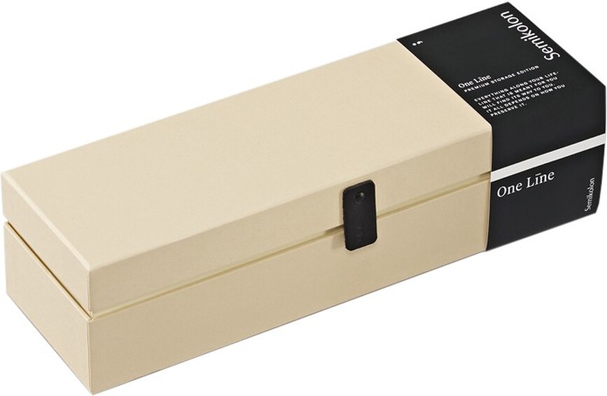 Caja de Almacenamiento alargada One Line, color vainilla