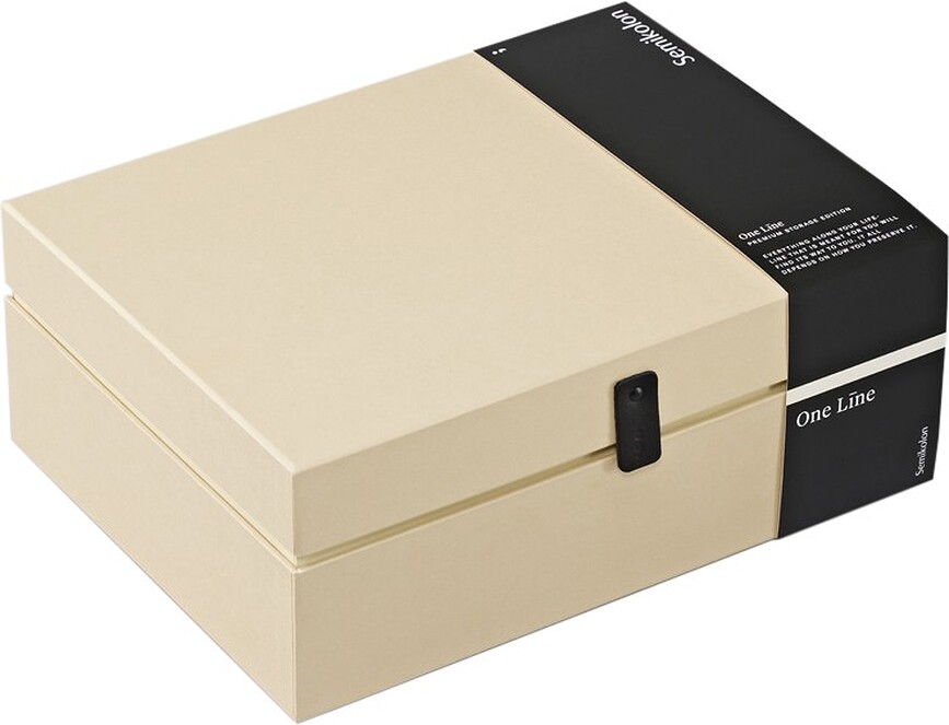 Caja de almacenamiento One Line L, vainilla