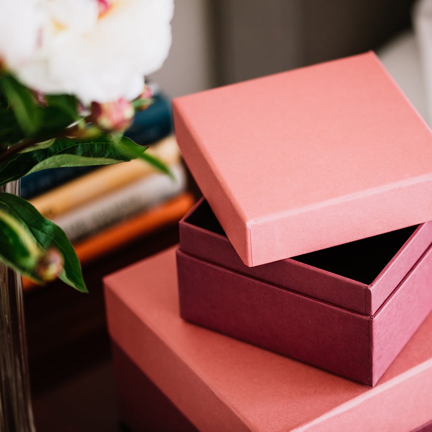 Caja de regalo Natural Affair, talla L, rosa y granate