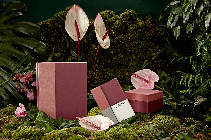 Caja de regalo Natural Affair, talla L, rosa y granate