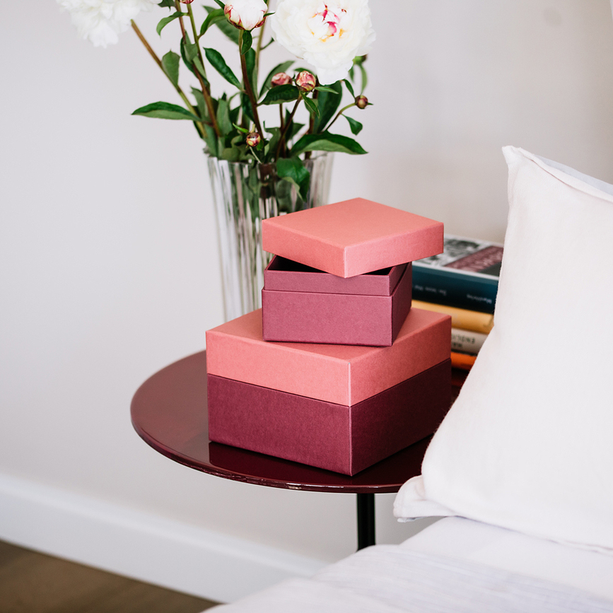 Caja de regalo Natural Affair, talla L, rosa y granate