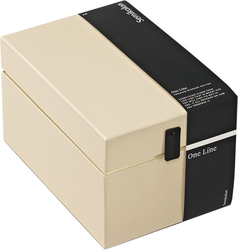 Caja Organizadora One Line, alta, color vainilla