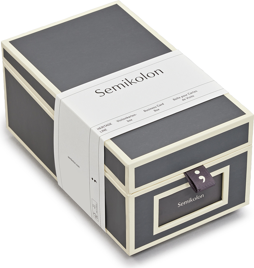 Caja para tarjetas de visita Die Kante, gris oscuro