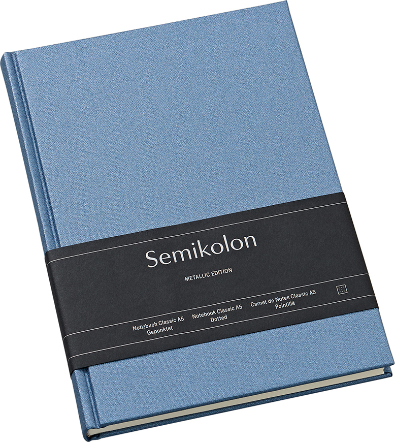 Classic Metallic Edition Notizbuch punktiert A5, dunkelblau